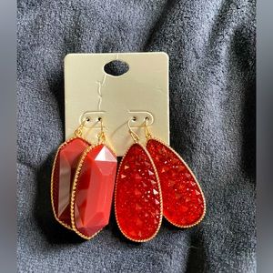 2 Lead & Nickel free red earrings